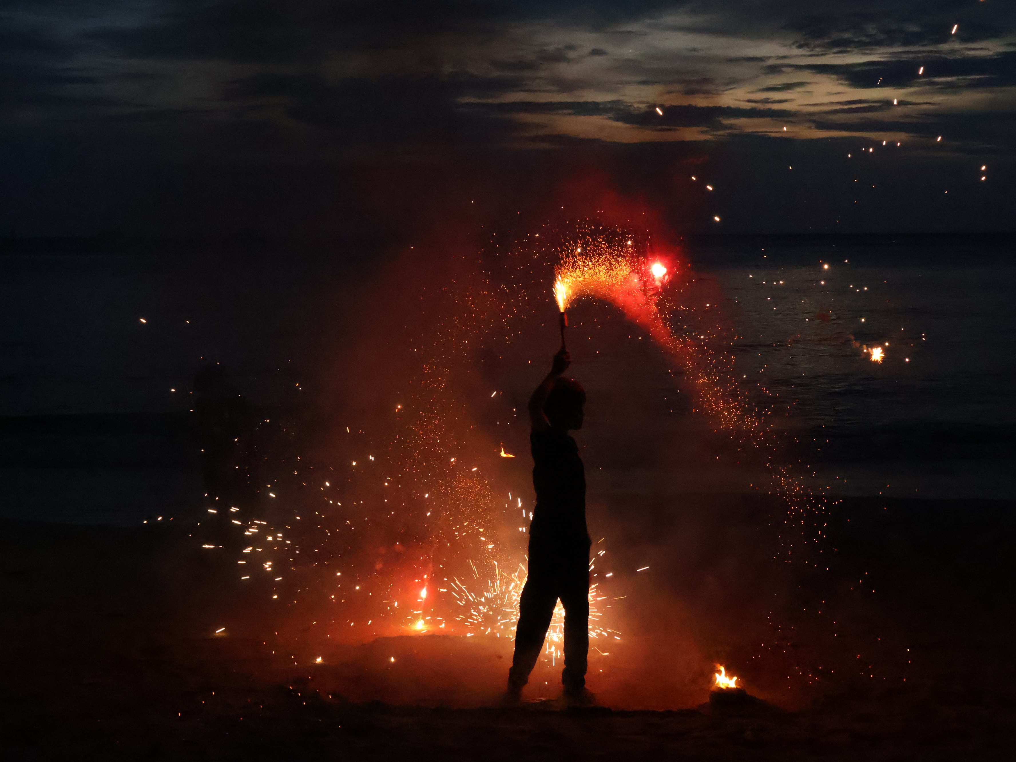 Beach Sparkler Silhouette